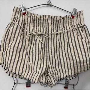 American eagle paper bag waist linen look striped shorts